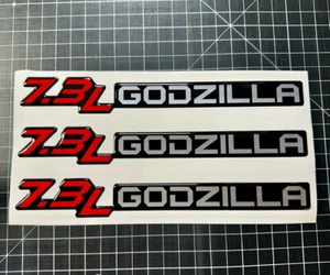 (3) Gel-coated 7.3L GODZILLA badge Ford Super Duty  Tremor  F250 RedSilvBlack 3M - Picture 1 of 3