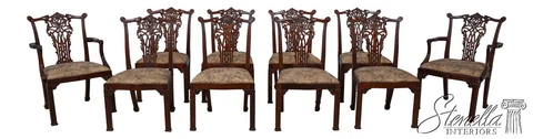 L60907EC: Set of 10 MAITLAND SMITH Rococo Carved Mahogany Dining Chairs	 Cover