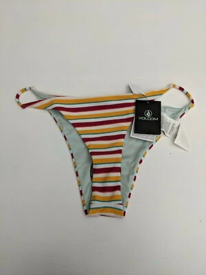 VOLCOM Women's Stripe While Haute Skimpy Bikini Bottoms - SIZE S - Изображение 1 из 3