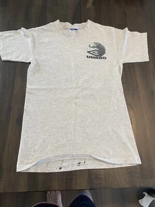 Vintage Single Stitch Gray Colorful Umbro Soccer Double Sided T Shirt S/M - Picture 1 of 9