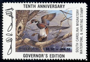 South Carolina 1990 Governor's Edition Duck stamp, Scott SC10b, face value US$50 - Picture 1 of 1