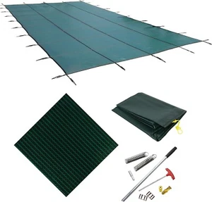 NEW 14'x28' Pool Safety Cover Blue 12-Year Mesh (No Step) WS315G With Hardware - Picture 1 of 9