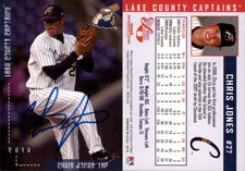 Chris Jones Signed 2010 Grandstand Lake County Captains #NNO Card Auto AU