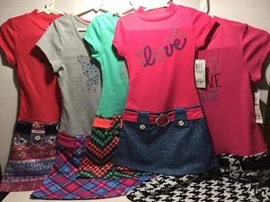 Vestido de punto rosa y violeta para niña - Imagen 1 de 9