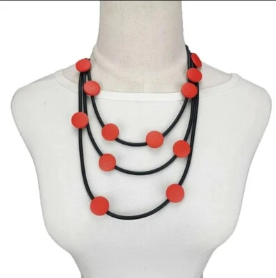 Nuevo collar de goma Arty, peculiar, Lagenlook llamativo Foto 1 de 4