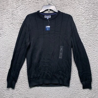Club Room Sweater Mens S Small Black Ribbed Crew Neck Long Sleeve - Image 1 of 4
