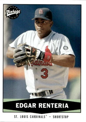 2004 Upper Deck Vintage Edgar Renteria 185 St. Louis Cardinals - Image 1 of 2