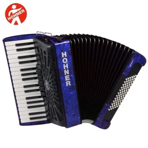 Hohner Chromatic Piano Accordion Bravo III 72, Pearl Blue, with Gig Bag & Straps - Picture 1 of 1