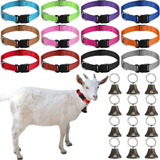12 Sets Goat Collars with Bells Horse Sheep Grazing Cow Bells Adjustable Nylo...