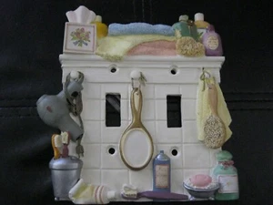 NEW 3-D BATH/BATHROOM VANITY DOUBLE SWITCHPLATE - Picture 1 of 1