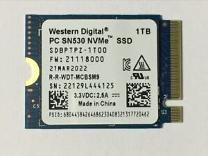 WD PC SN530 1TB M.2 2230 SSD NVMe PCIe For Microsoft Surface Pro X Pro 7 & 8 SSD