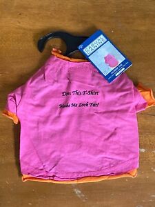 CASUAL CANINE Humor Tee "Does This T-Shirt Make Me Look Fat?" Dog Pet sz Small