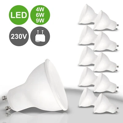 230V LED Leuchtmittel 4W 6W 9W GU10 Spot Birne Strahler Set 10x - Bild 1 von 4