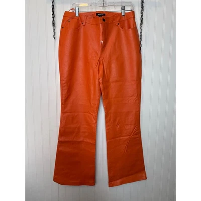 Pantalones informales para mujer Metrostyle naranja de cuero genuino pierna recta talla 12 nuevos con etiquetas Foto 1 de 4