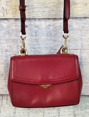 Bolso Bandolera MICHAEL KORS Extra Pequeño Ava Marrón Cuero Borgoña Asa Superior Foto 1 de 4