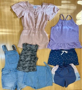 Girls Sz 14-16 Summer Bundle Lot Of 7, Romper, Overalls/Skort/Tank, Shorts/Tank - Picture 1 of 10