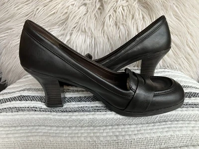 Mocasín Lower East Side con Tacón Marrón Oscuro Para Mujer Talla 10 Academia Preppy De Colección Foto 1 de 4