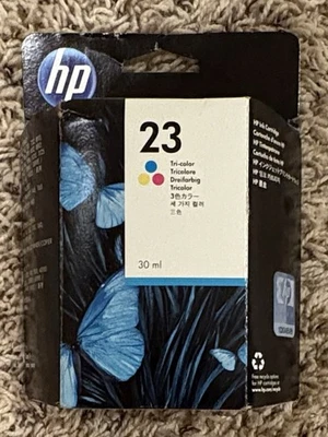 Genuine HP 23 Printer Cartridge TRI-COLOR Ink 30 mL New Sealed Expired May 2013 - Image 1 of 4