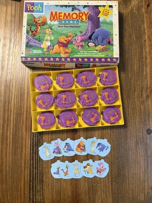 Vintage Winnie the Pooh Memory Game Matching Milton Bradley 1996 71 Cards Piglet - Image 1 of 4