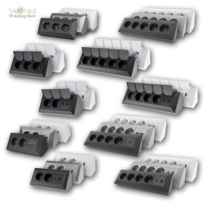 Steckdosenblock Aufbau Montage Steckdose 45°angewinkelt Verteilerdose Küche Büro - Bild 1 von 4