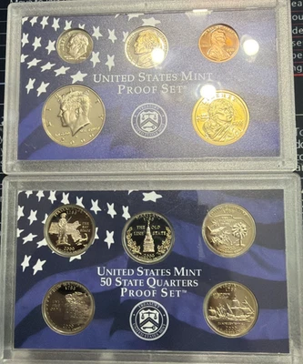 2000-S US Mint Proof Set 10 Coin Set W/ MA, MD, SC, NH, VA State coins - Image 1 of 4