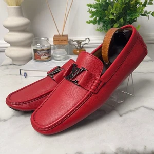 Louis Vuitton Monte Carlo Driving Moccasin Red Leather 10.5 LV 11.5 US 44.5EUR* - Picture 1 of 10