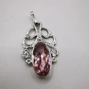 Ciondolo stella fatto a mano in argento 875 1,5 cm 3,46 g rosa rubino... - Foto 1 di 8