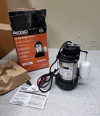  Bomba de sumidero de doble succión de acero inoxidable y hierro fundido RIDGID 70058-RHD1 1/3 HP  Foto 1 de 4