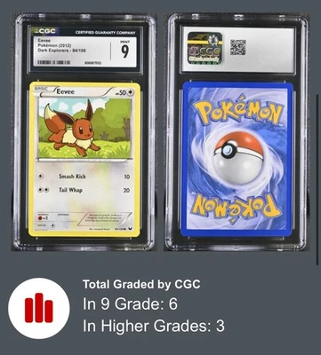 Eevee 84/108 Dark Explorers Regular 2012 CGC 9 MINT - Image 1 of 3