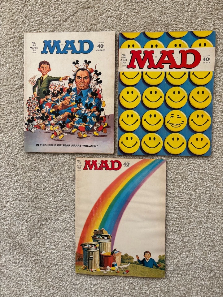 Vintage MAD MAGAZINE 1972 Lot of 3 #149 150 & 152 - Image 1 of 1