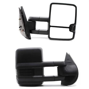 Pair Tow Mirrors For 2010-2013 Chevy Silverado/GMC Sierra 1500-2500 Manual Fold - Picture 1 of 10