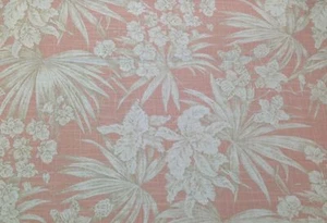 MAGNOLIA HOME ATLANTIS ATARDECER CORAL FLORAL CESTA TELA DE LINO POR YARDA - Imagen 1 de 5