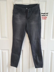 Jag Jeans Distressed schwarz Denim Stretch Größe 10/30 fehlender Knopf - Bild 1 von 10