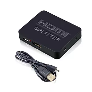 Plug&Play 1 In 2 Out HDMI Splitter 1080P 4K 1X2 HDCP Stripper 3D Power Amplifier - Picture 1 of 7