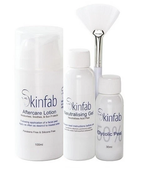 FULL KIT 50% Glykolsäure Gesichtspeeling. Neutralisator Gel, Pinsel & Nachsorgecreme - Bild 1 von 1