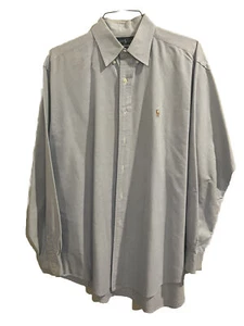 Ralph Lauren Mens L Shirt Blake Button Down Long Sleeve Light Blue Brown Cotton - Picture 1 of 3