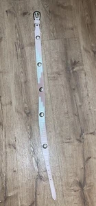 Justin Western Vintage Southwestern Style 34 Inch Pink & White Leather Belt - Picture 1 of 6