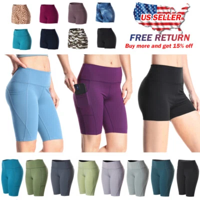 Shorts for Women Bike Yoga Gym Athletic Workout Volleyball Dance Tight Leggings - Image 1 of 4