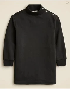 New Crewcuts Girls Black Sweat Dress Sparkling Button Mockneck Long Sleeve Sz 10 - Picture 1 of 2