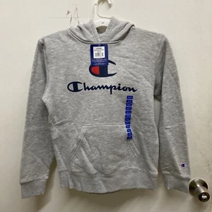 PICK SIZE- NWT- Champion Boys Grey Logo Pullover Hoodie - Picture 1 of 4