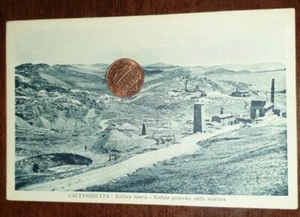 Antike Postkarte Landschaft ItalienSizilien Caltanisetta Zolfara Iuncio Bergwerk  - Bild 1 von 2