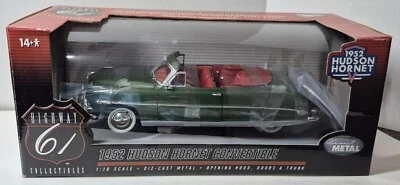1952 Hudson Hornet Convertible Highway 61 Diecast 1:18 Car - Symphony Green - Image 1 of 4
