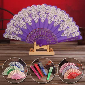 Chinesischer Stil Faltfächer Gold Pulver Blume Handfächer Hochzeit Party Gastgeschenke Geschenke - Bild 1 von 22