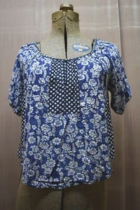 Abercrombie Kids Floral Flare Bottom Top, Blue, Large - Picture 1 of 5