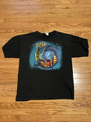 Vintage Six Flags Magic Mountain Viper Roller Coaster T-Shirt Mens XL Black - Image 1 of 4