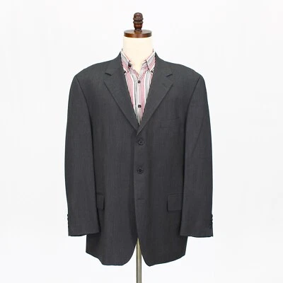John W. Nordstrom 46R Gray Sport Coat Blazer Jacket Solid 3B Wool - Image 1 of 4