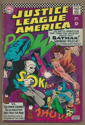 *JUSTICE LEAGUE OF AMERICA #46*DC, 1966*MIKE SEKOWSKY*1ST SILVER AGE SANDMAN*FN- - Image 1 of 2