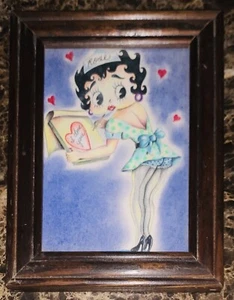 Betty Book arte dibujado a mano enmarcado colorido marco “I Love You Rose” 9”x7” - Imagen 1 de 2