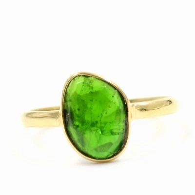 Ювелирные изделия кольцо из серебра 925 пробы с несколькими позолоченными драгоценными камнями тальпе турмалином  - Изображение 1 из 4