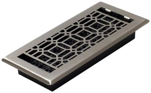 Decor Grates NGH410-NKL New Gothic Floor Register, 4 x 10 Inches, Plated Nickel - Picture 1 of 9